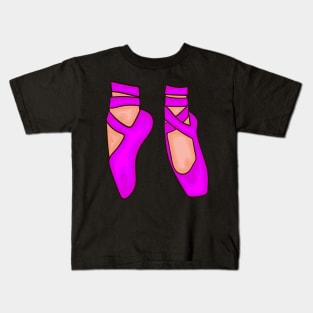 Ballerina's Pink Ballet Shoes Kids T-Shirt